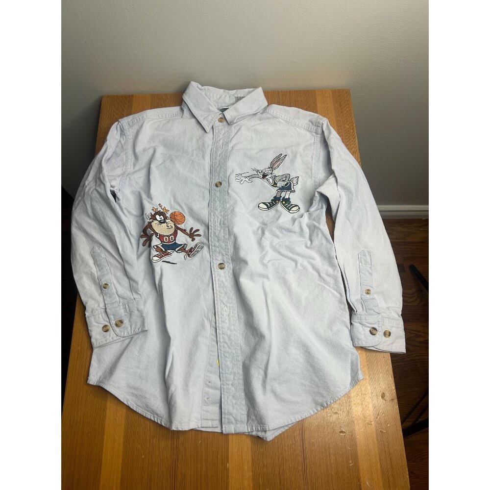 children’s kids vintage acme looney tunes bugs bunny and taz basketball MSTAINED